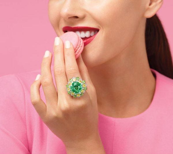 A high jewelry ring from Harry Winston's Candy Collection