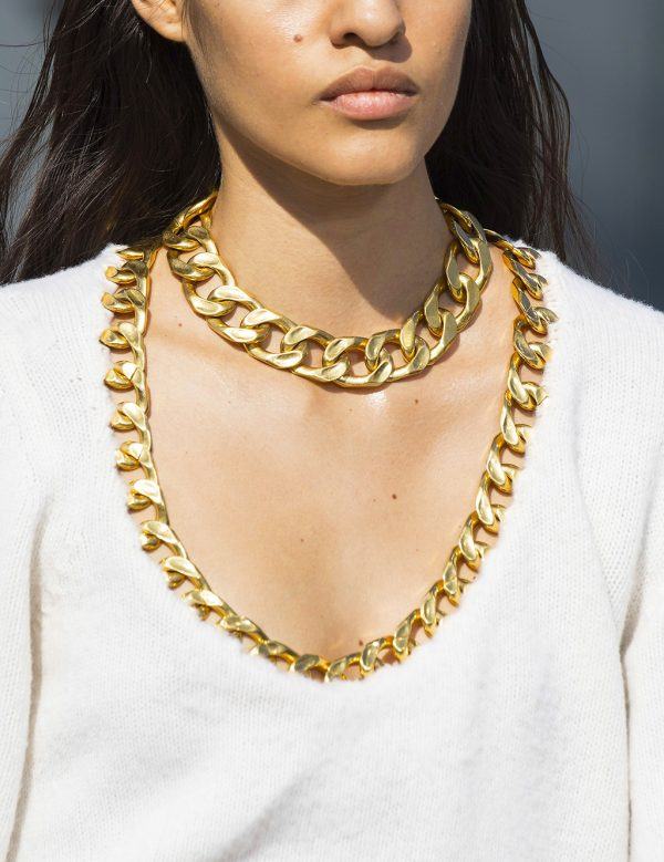 Bottega Veneta Fall 2019 runway gold chain necklace