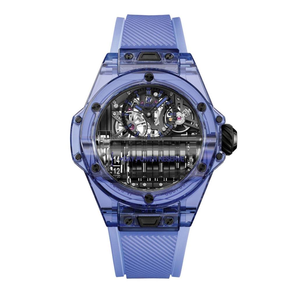 Blue sapphire watch with round face