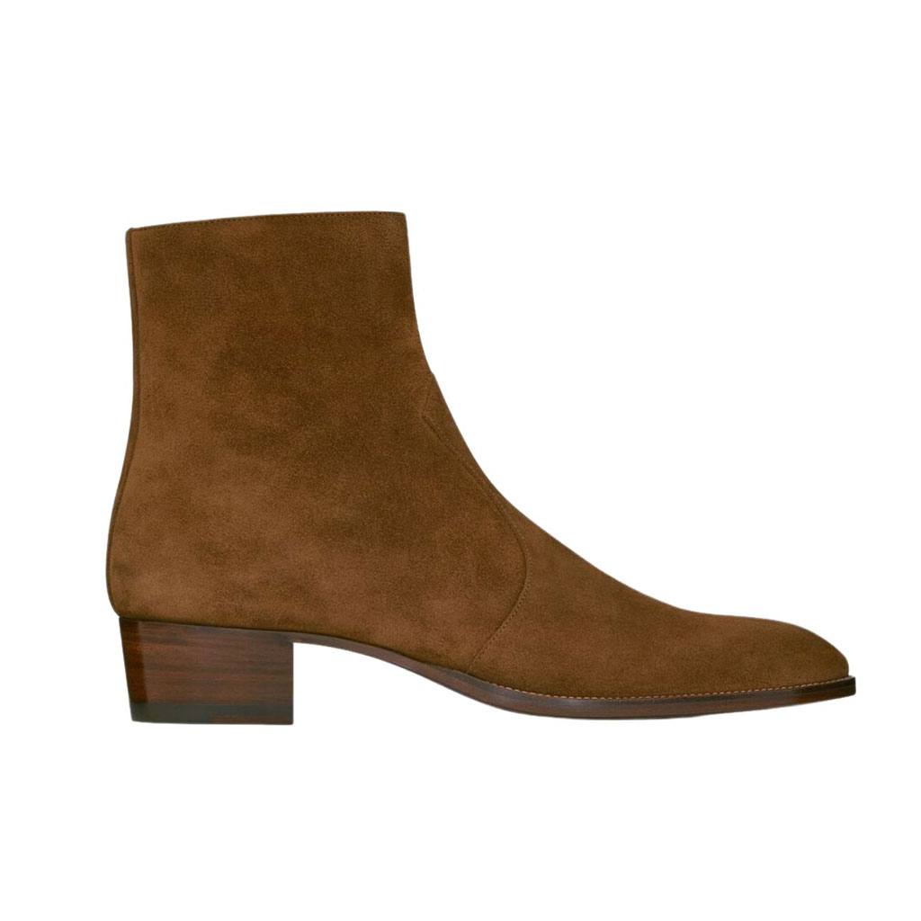 Wyatt zipped boots in suede.