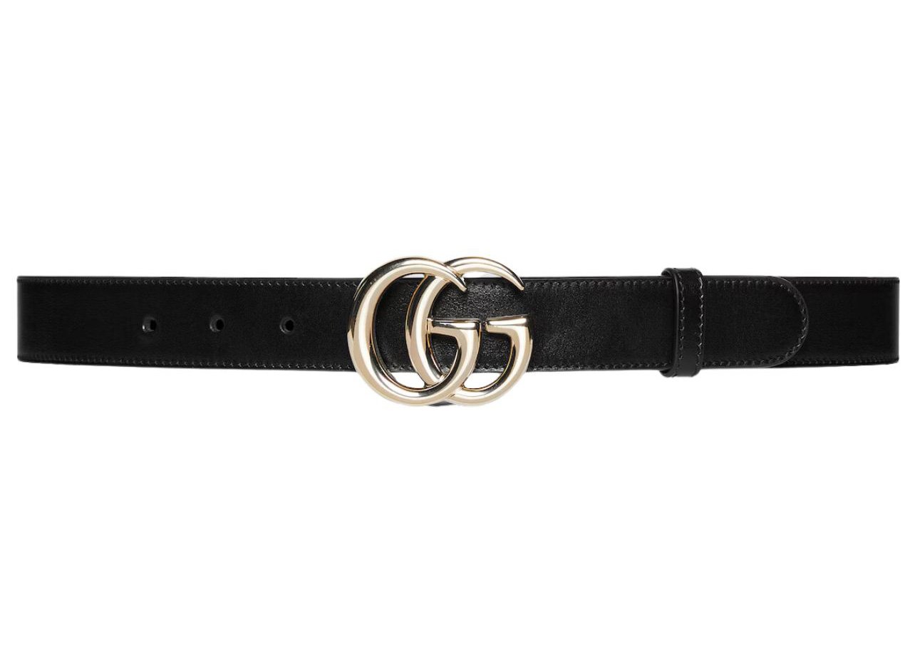 Gucci GG Marmont thin belt in black leather