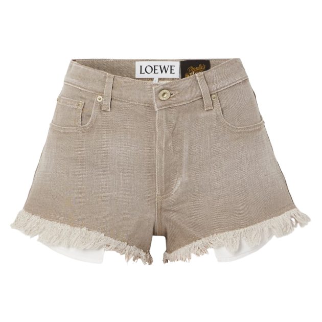 Loewe beige denim shorts