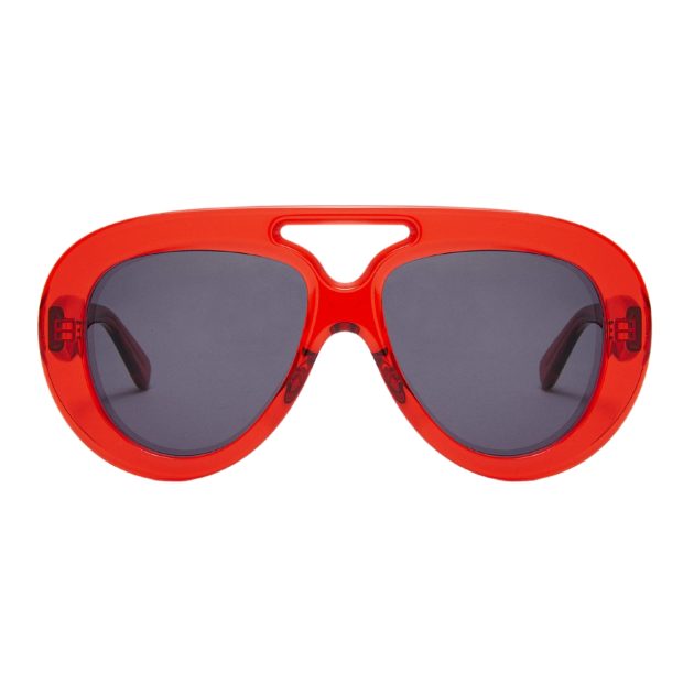 Loewe round aviator sunglasses in red acetate