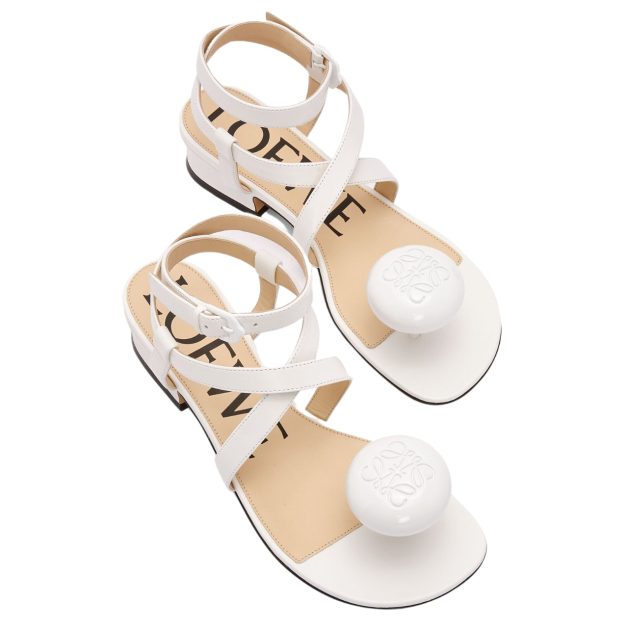 Loewe white strappy sandals