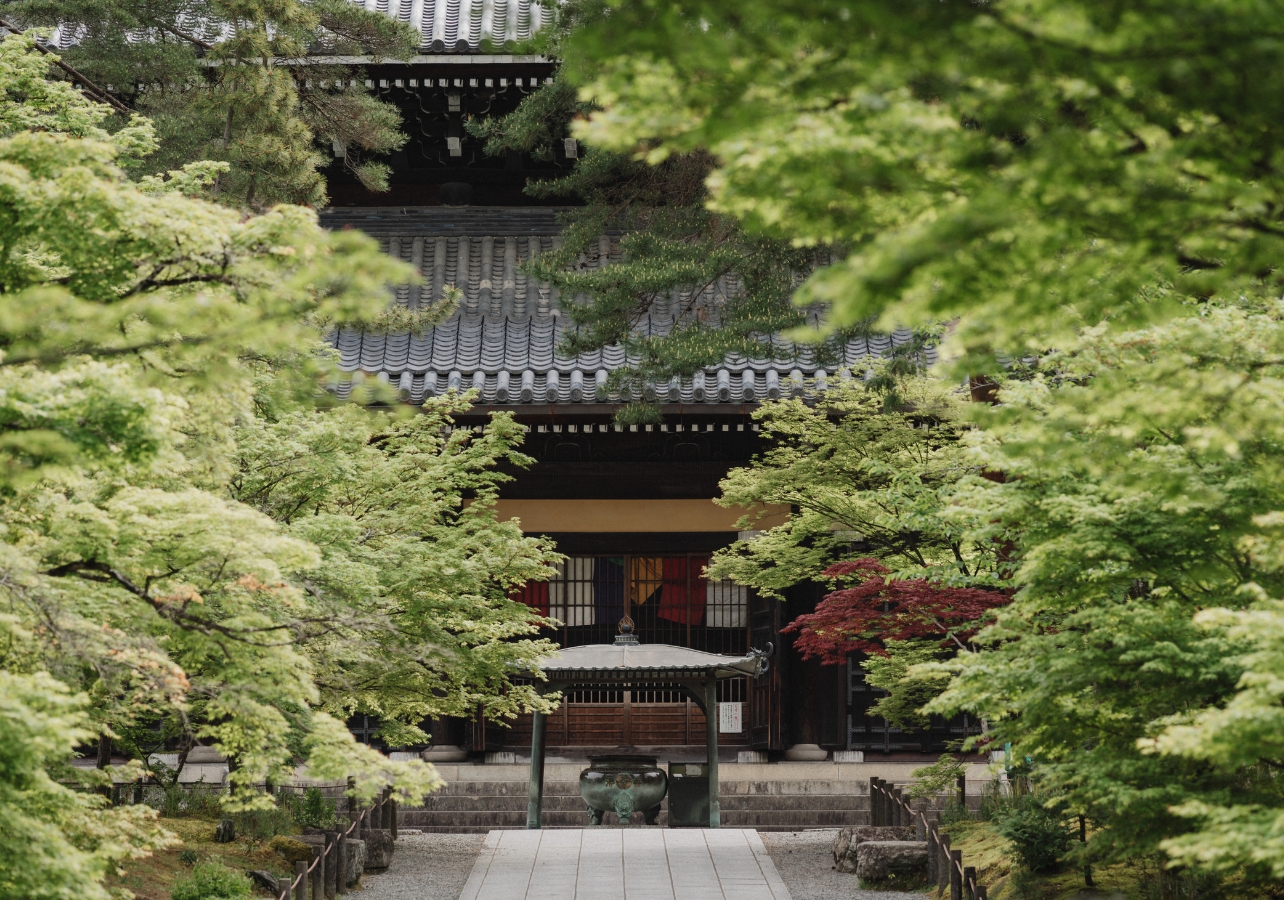 Portrait of the entrance to the Nanzen-ji Temple, Kyoto, Japan
