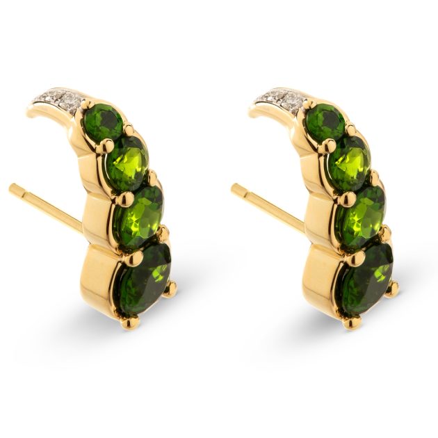 Ara Vartanian diopsides earrings with white diamonds