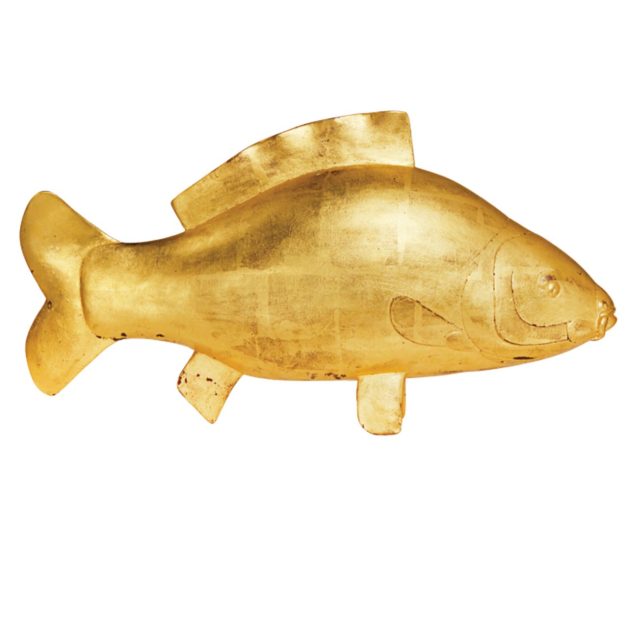 Gold leaf fish sculpture by François-Xavier Lalanne