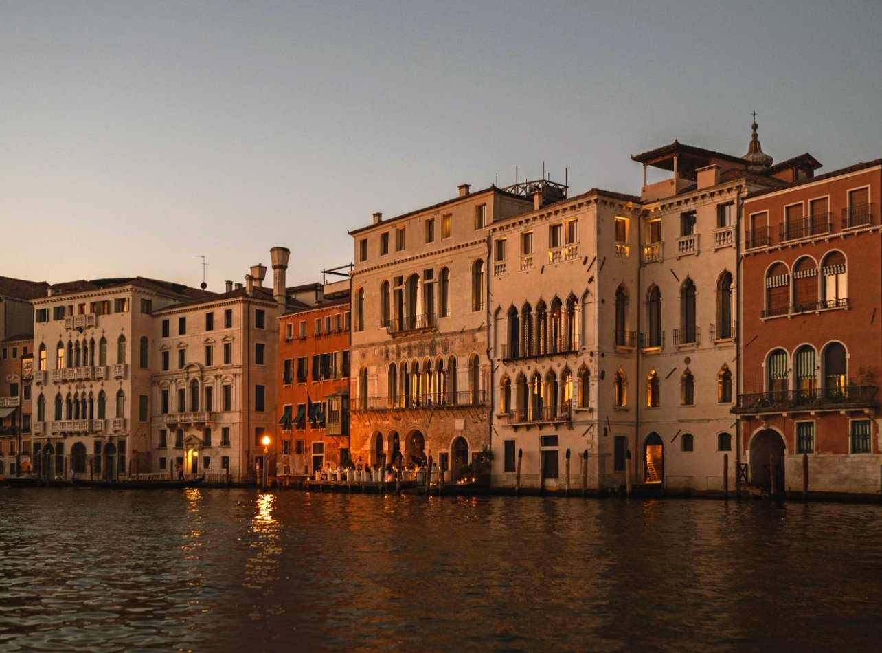 Canalside with view of Venetian facades