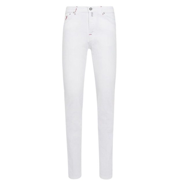 Kiton cotton trousers in white