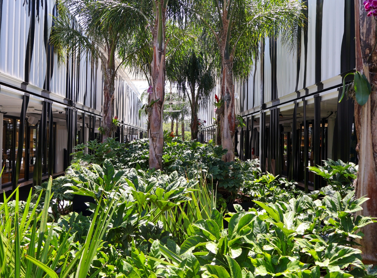 Bal Harbour Shops Access Pop-up filled with bright greenery
