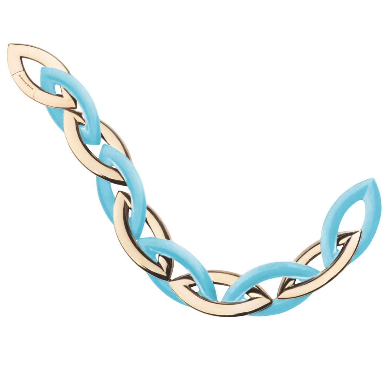 Doppio Senso bracelet in 18k pink gold and turquoise
