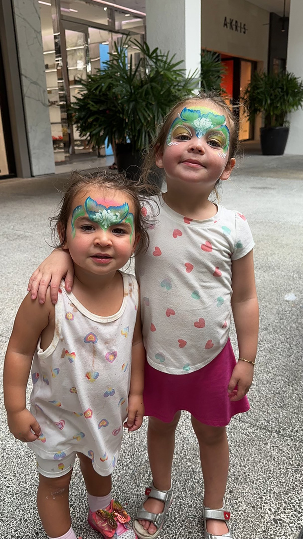 Children attending Ice Cream We Love weekend enjoyed decorative face painting
