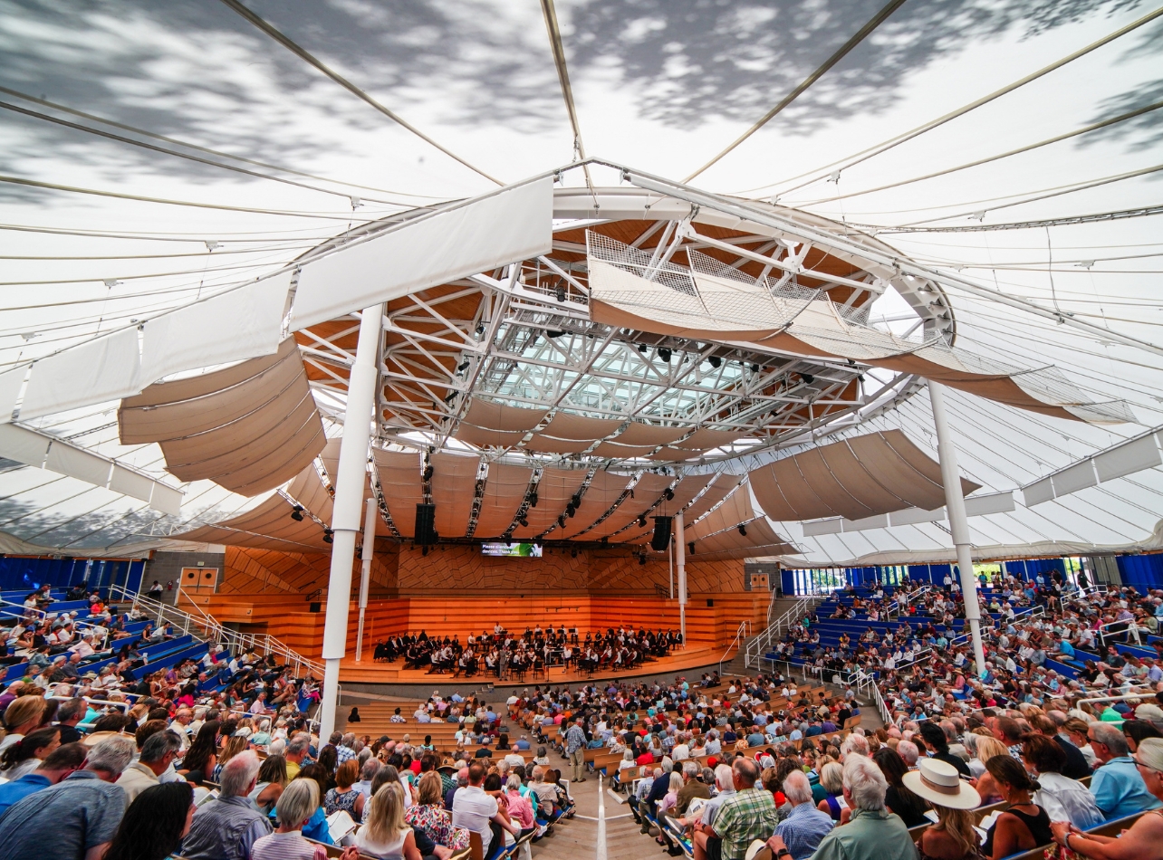 Aspen Music Festival performance with audience and performers on stage