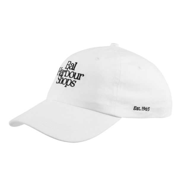 Bal Harbour Shops white cap with logo embroidery