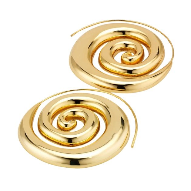 Cult Gaia shiny brass spiral earrings