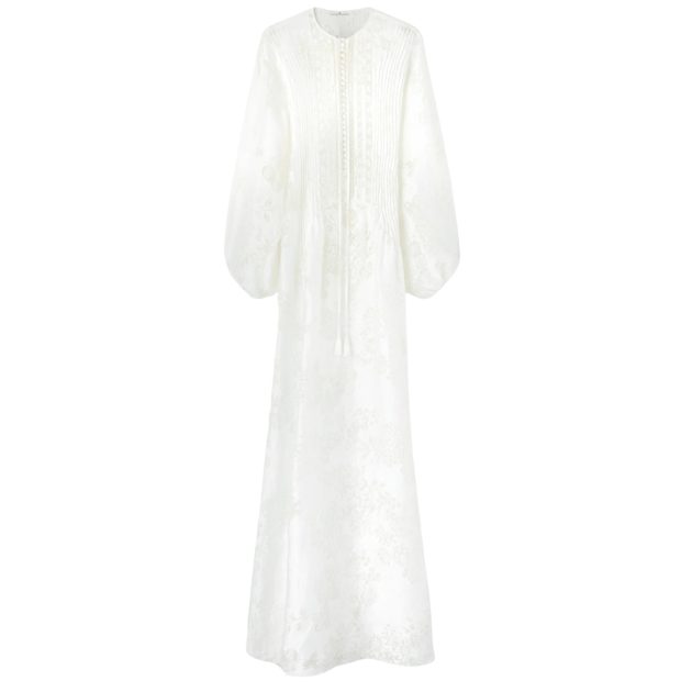 Ermanno Scervino white kaftan dress with embroidery