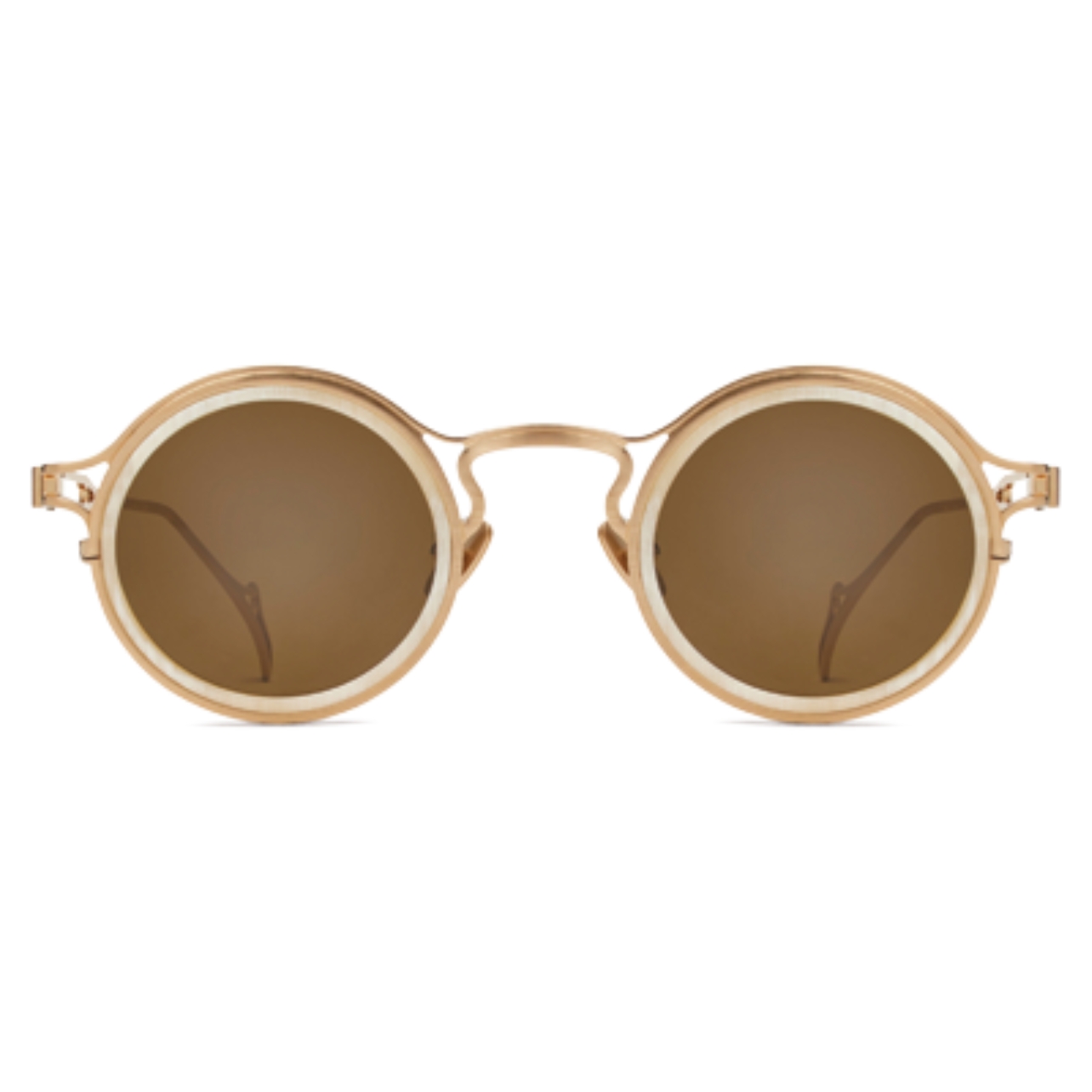 Morgenthal Frederics round sunglasses in gunmetal gold