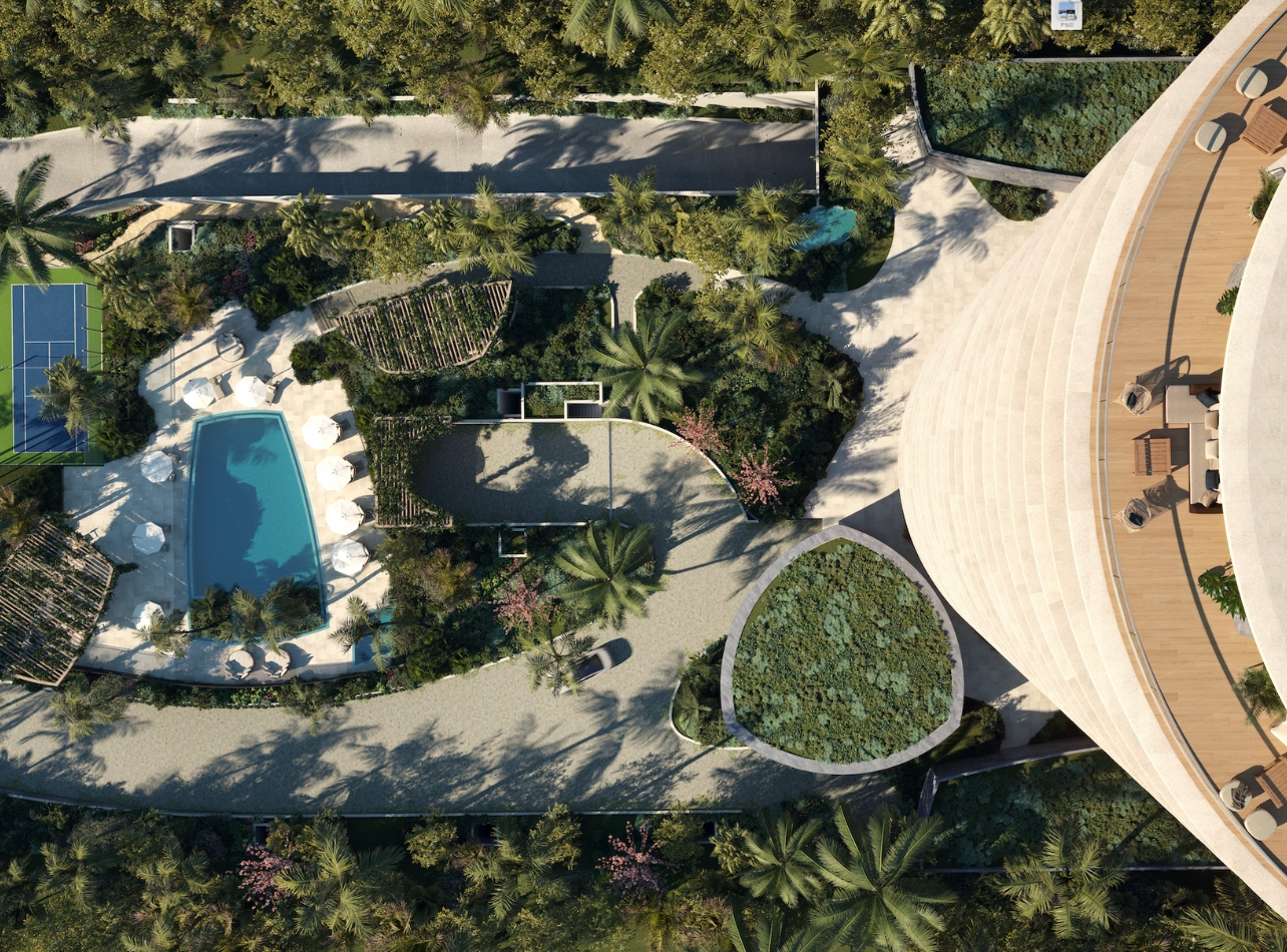 Ariel view of the Rivage Bal Harbour Condominium property