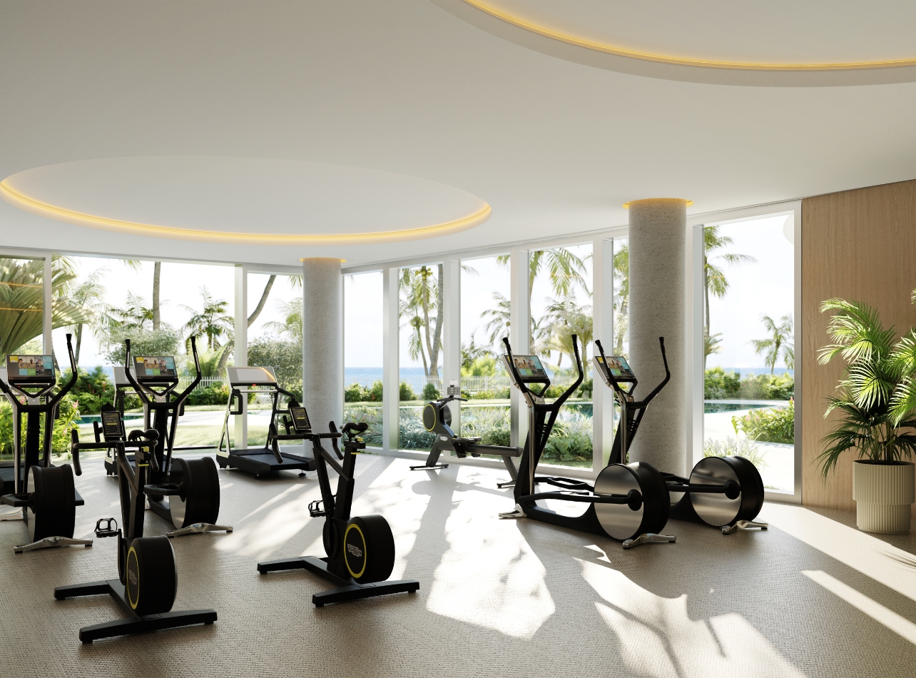 Rivage Bal Harbour Condominium gym with spin bike equipment