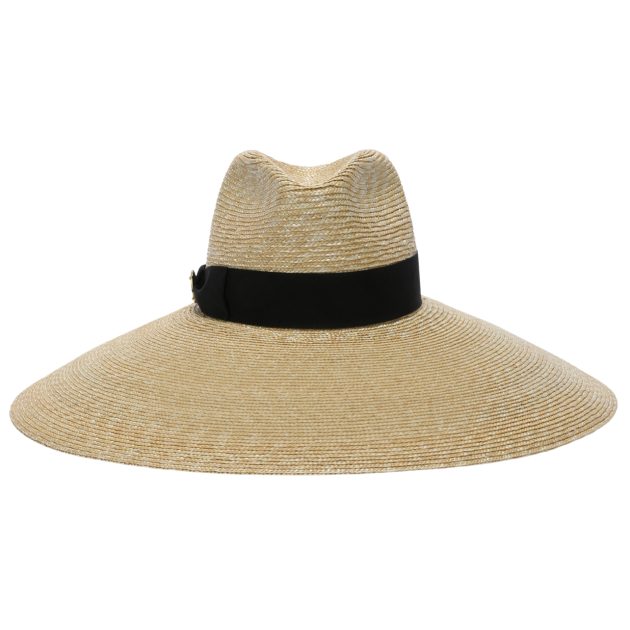 Ermanno Scervino handwoven straw hat with black band