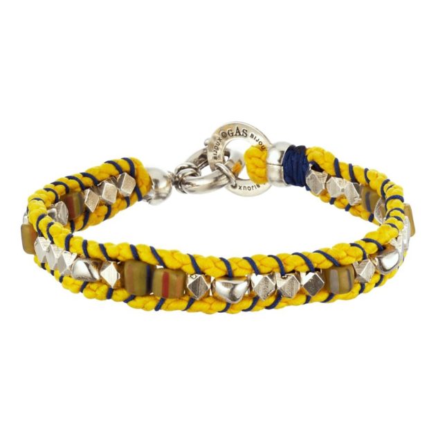 Vilebrequin braided pearl bracelet in sunflower colorway