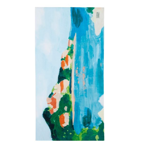 Vilebrequin cotton towel with landscape painted print