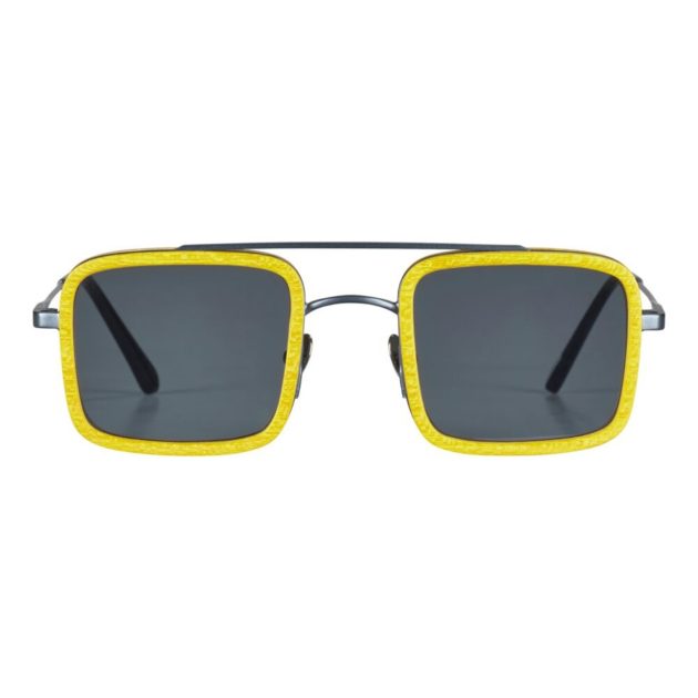 Vilebrequin men’s sqaure framed sunglasses in yellow