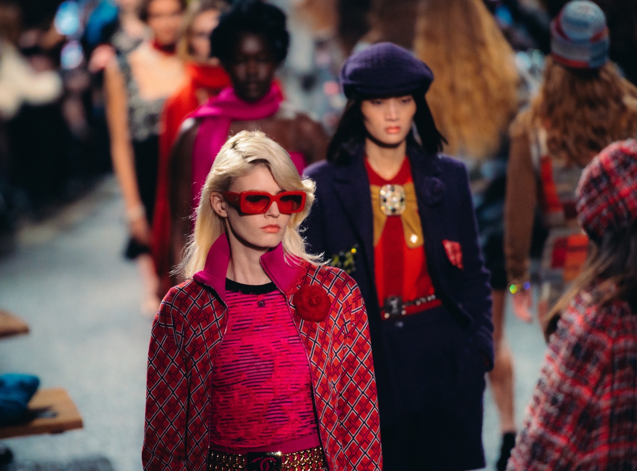 Models walking on runway from Chanel’s 2023/24 Métiers d’art collection show