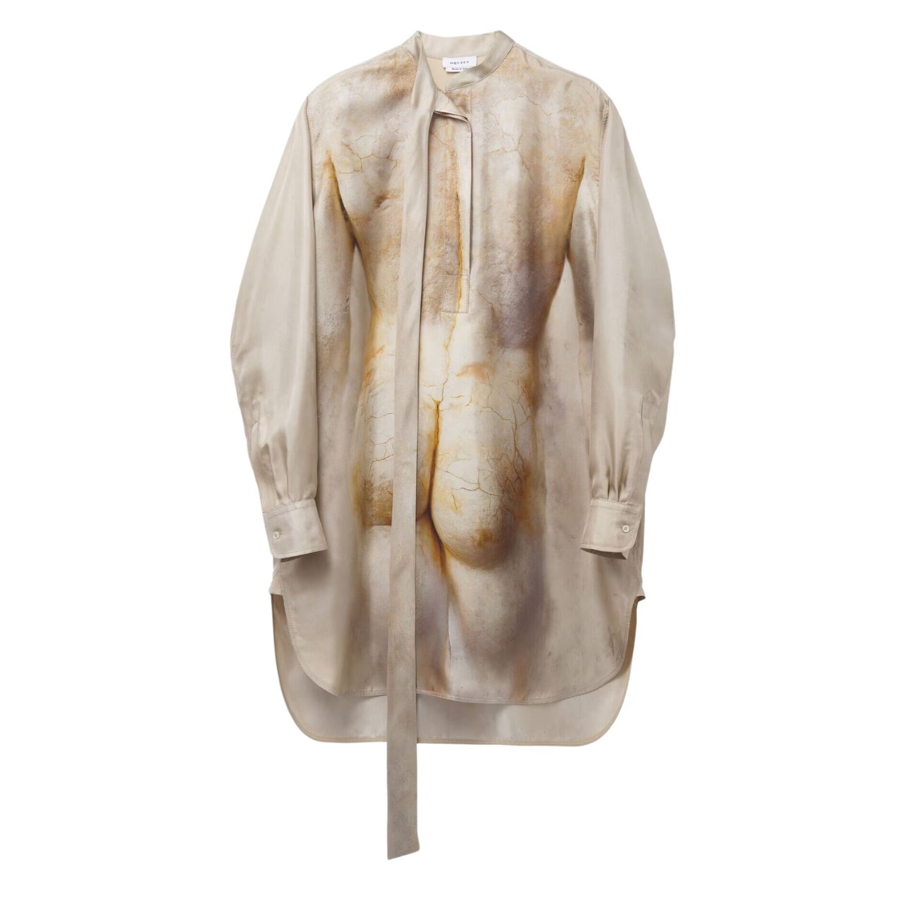 Alexander Mcqueen mini shirt dress with sculpture print