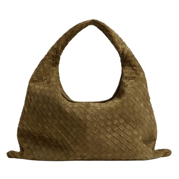 Bottega Veneta suede shoulder bag in Olive