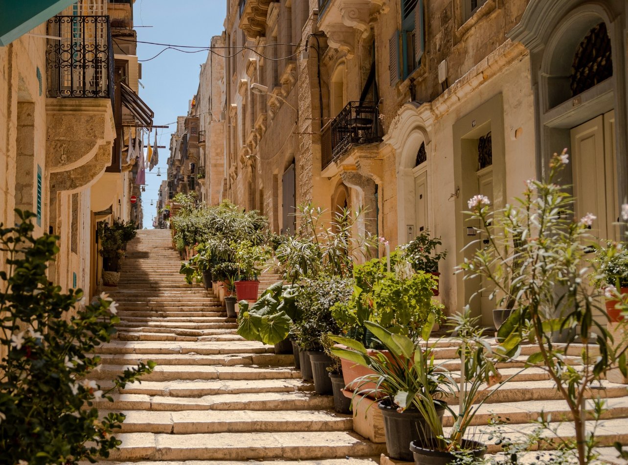 Maltese limestone streets and steps