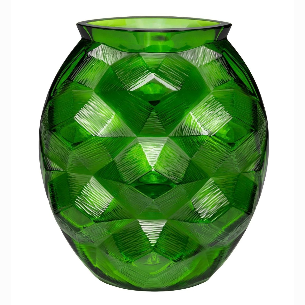 Lalique green vase