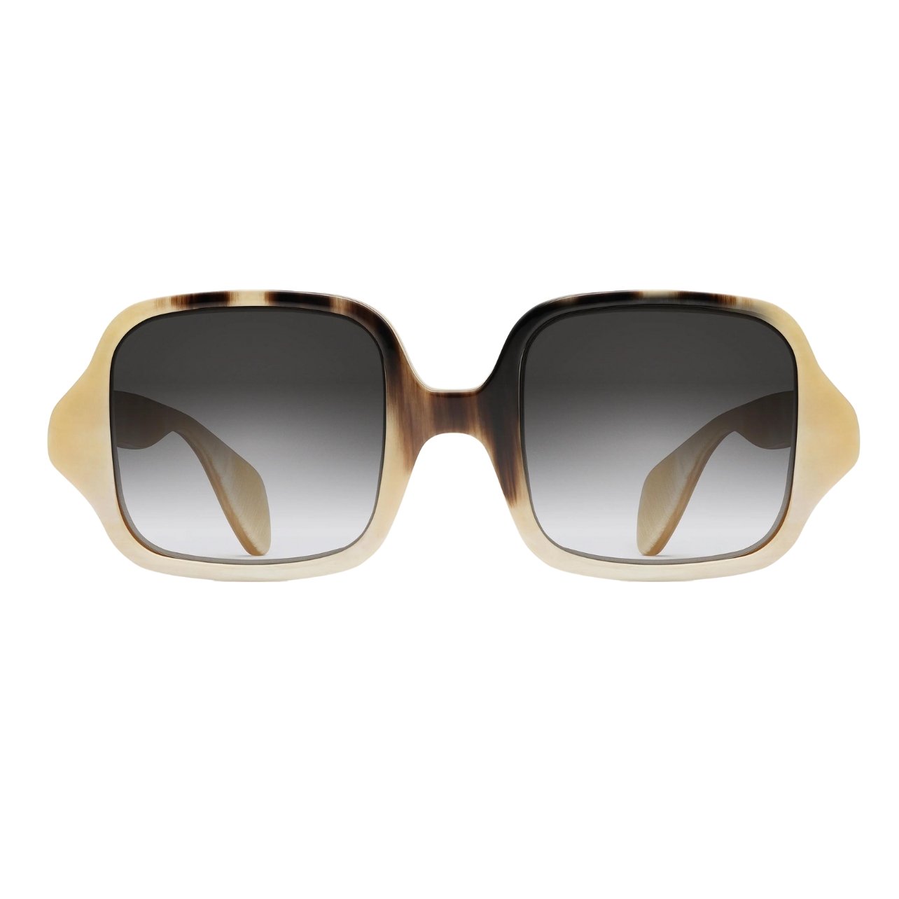 Oscar de la Renta x Morgenthal Frederics square shaped sunglasses with buffalo horn