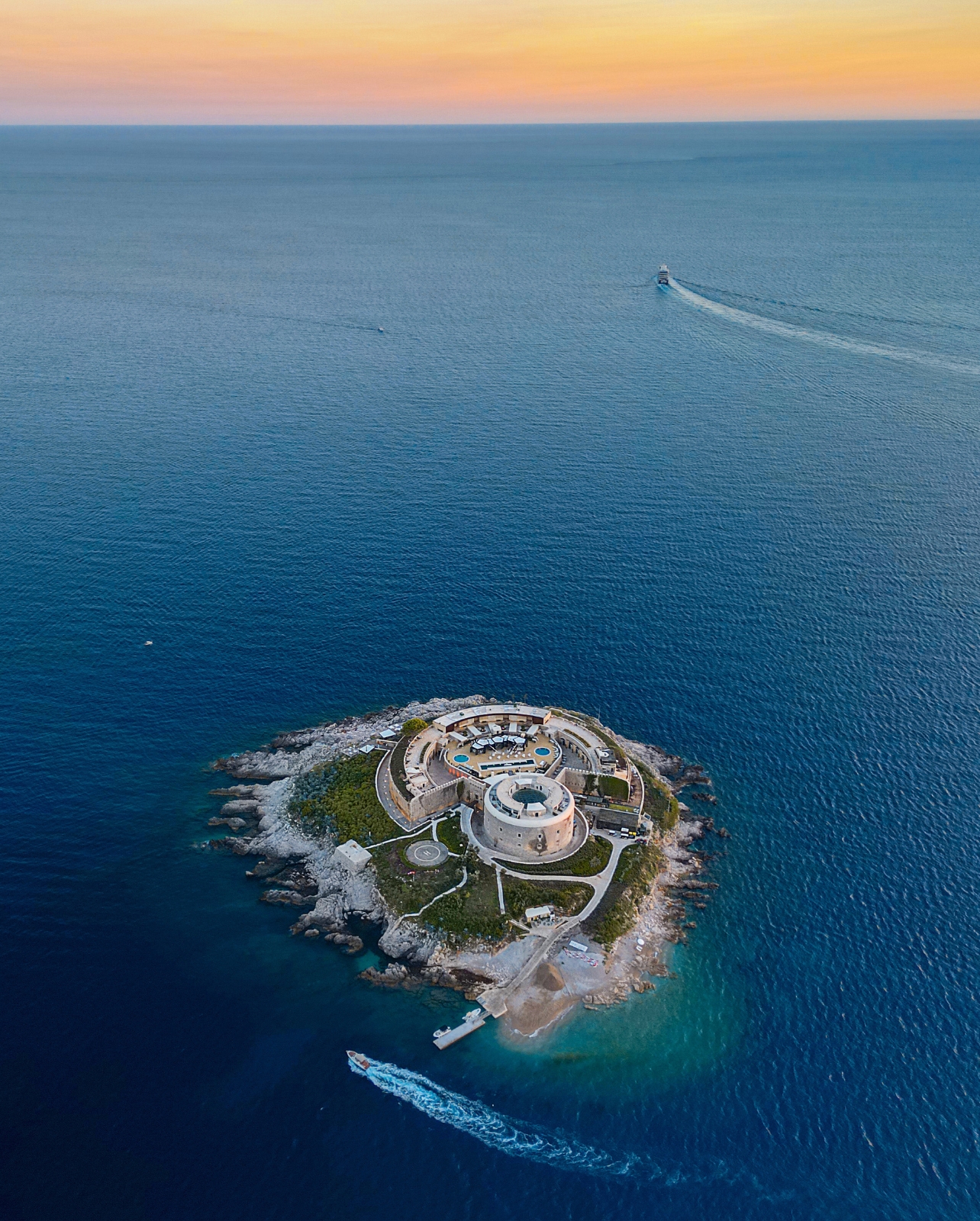 Aerial view of Mamula Island