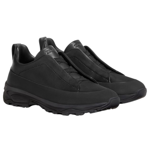 Zegna black laceless sneakers