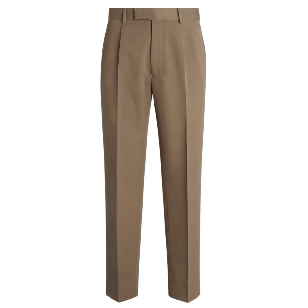 Zegna cotton and wool khaki pants