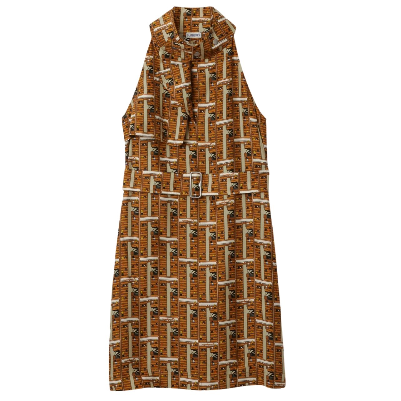 Burberry silk halterneck dress with print