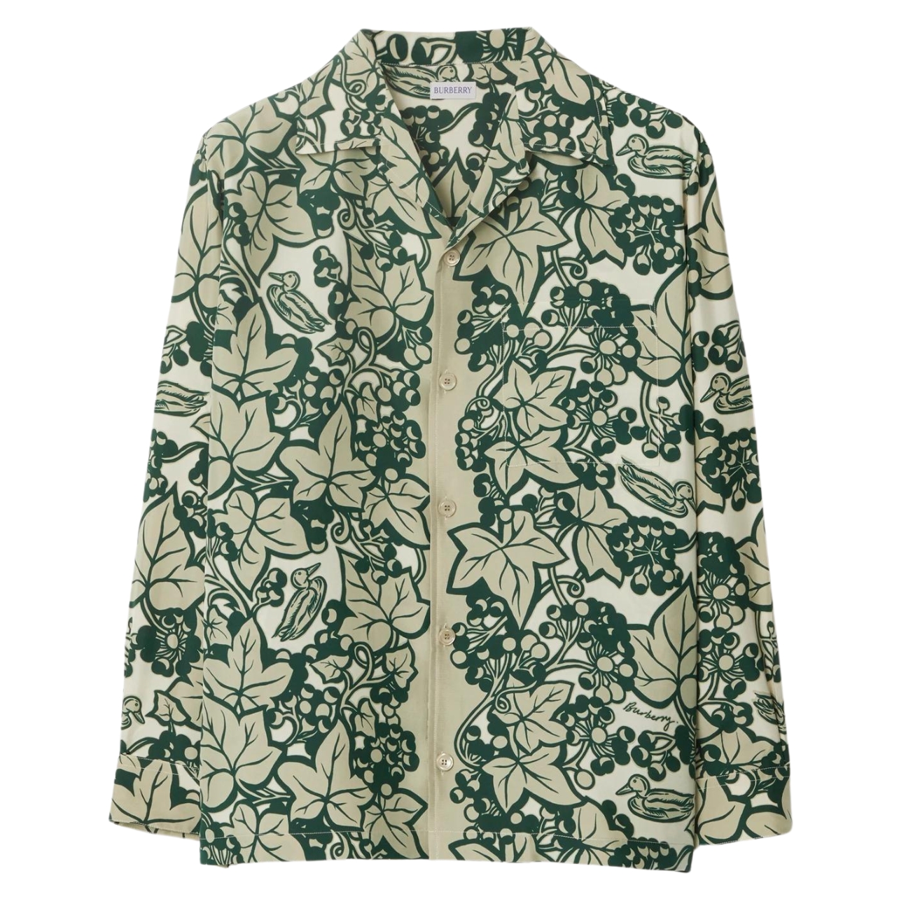 Burberry silk shirt with green ivy print