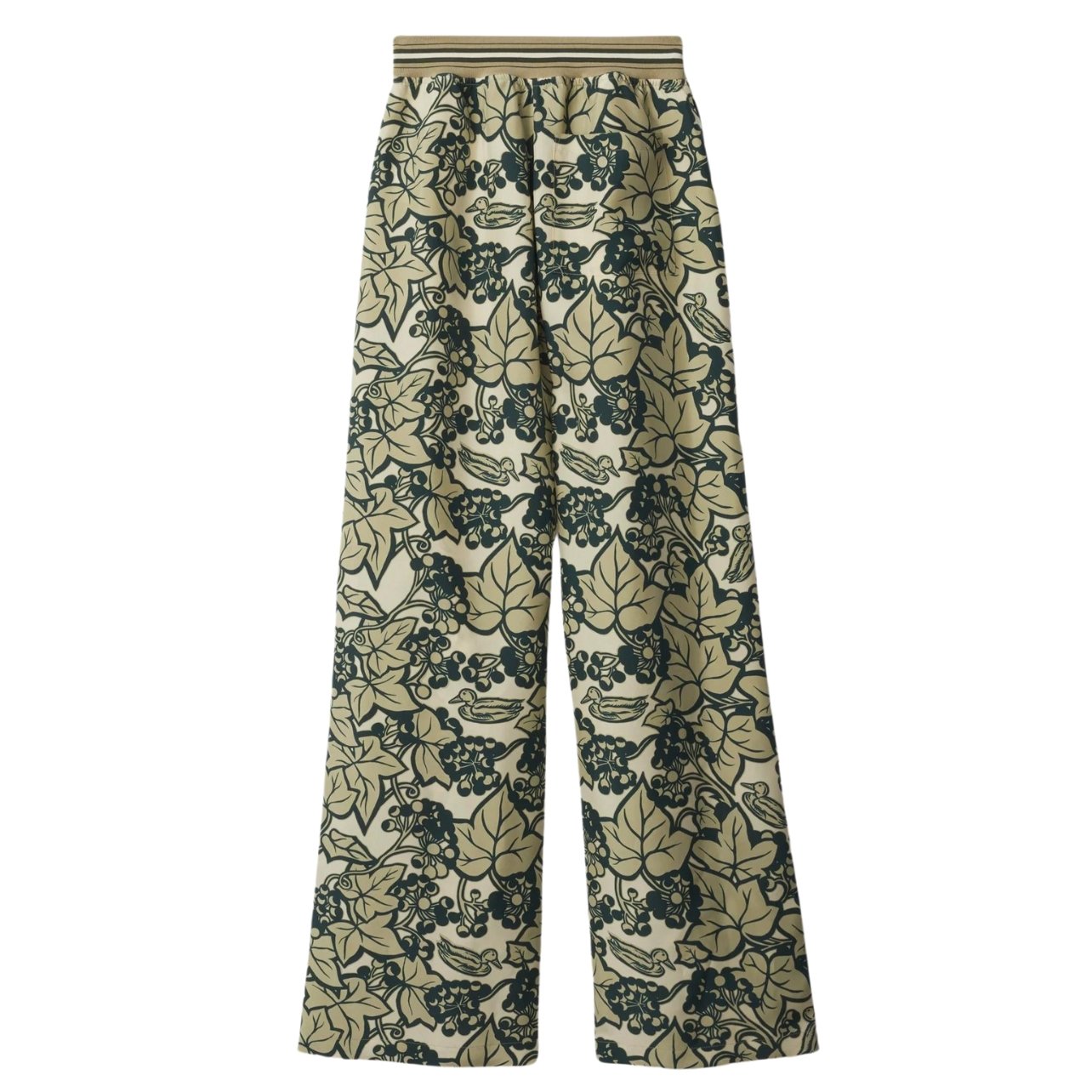 Burberry silk trousers with ivy green print