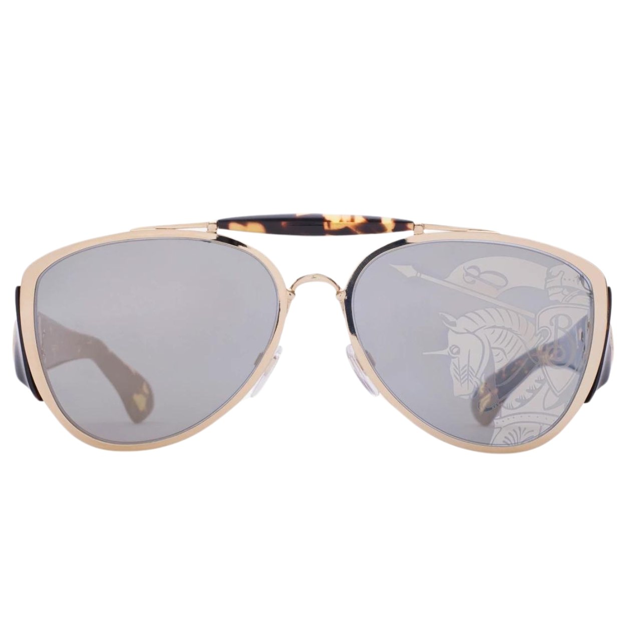 Burberry silver sunglasses with tortoise detailing