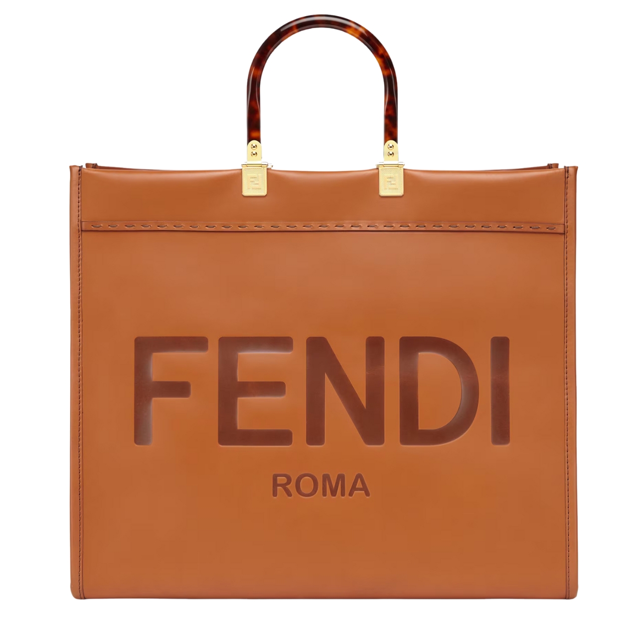 Fendi large brown leather shopper