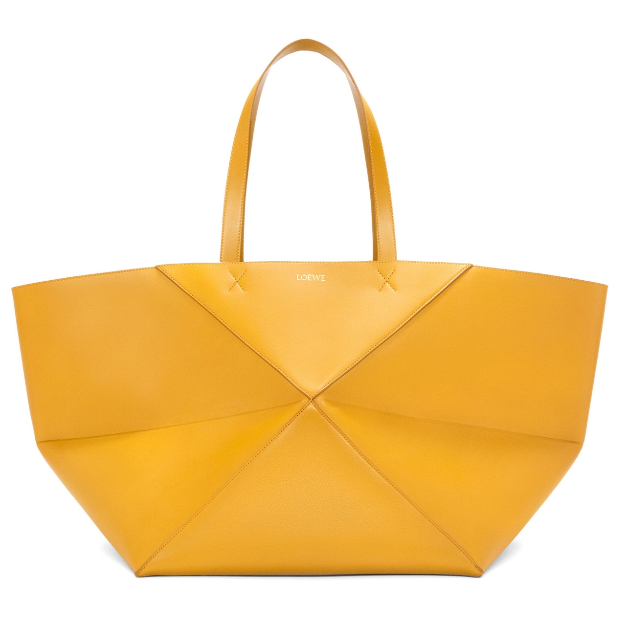 Loewe XXL puzzle tote bag in yellow calfskin