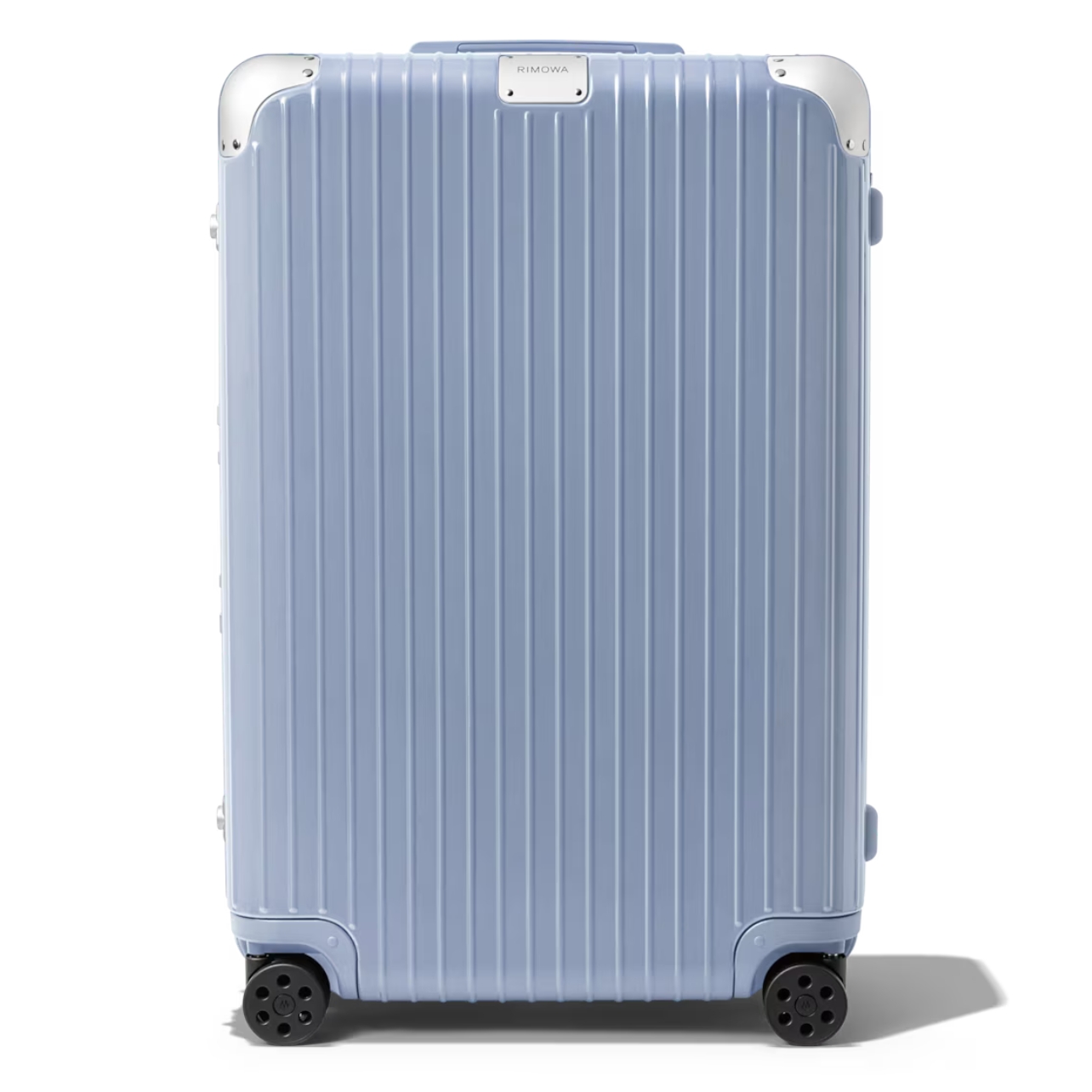 Rimowa large luggage suitcase in lilac purple