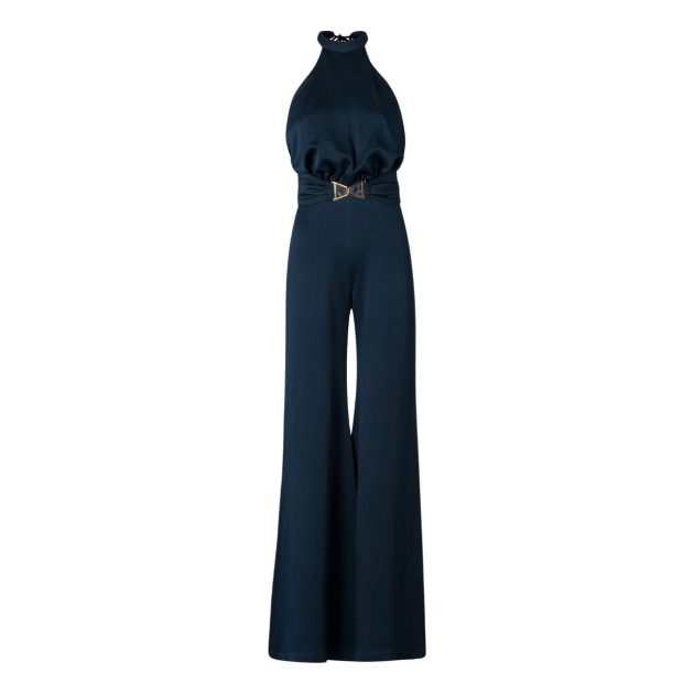 Silvia Tcherassi navy halterneck jumpsuit with belt