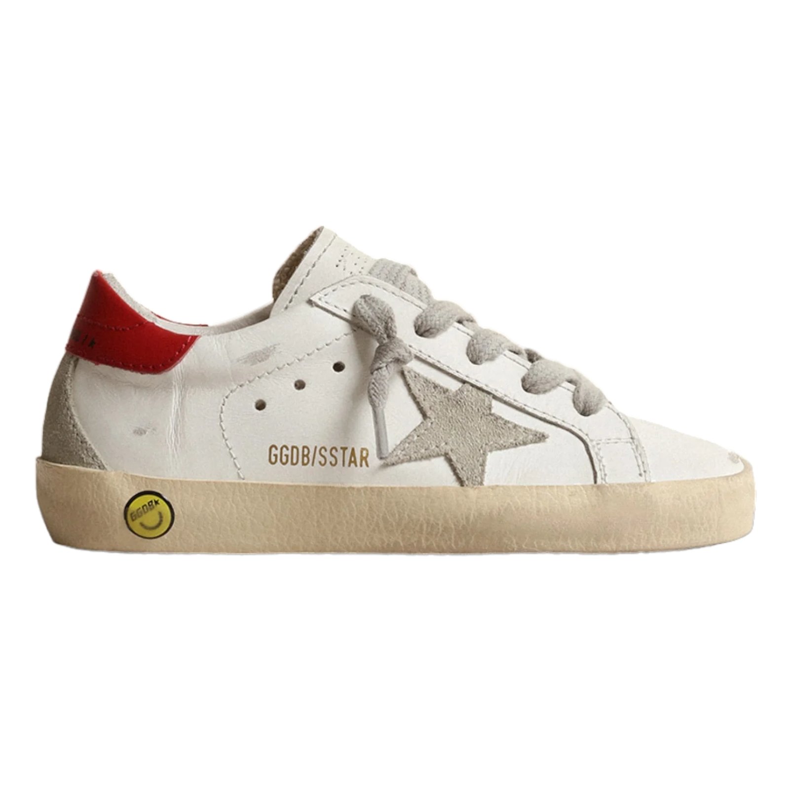 Addict Golden Goose leather star sneaker in white with red detail