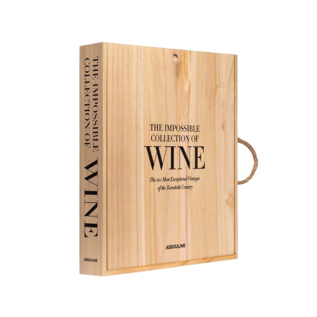 Assouline wood cover of the impossible collection of wine book