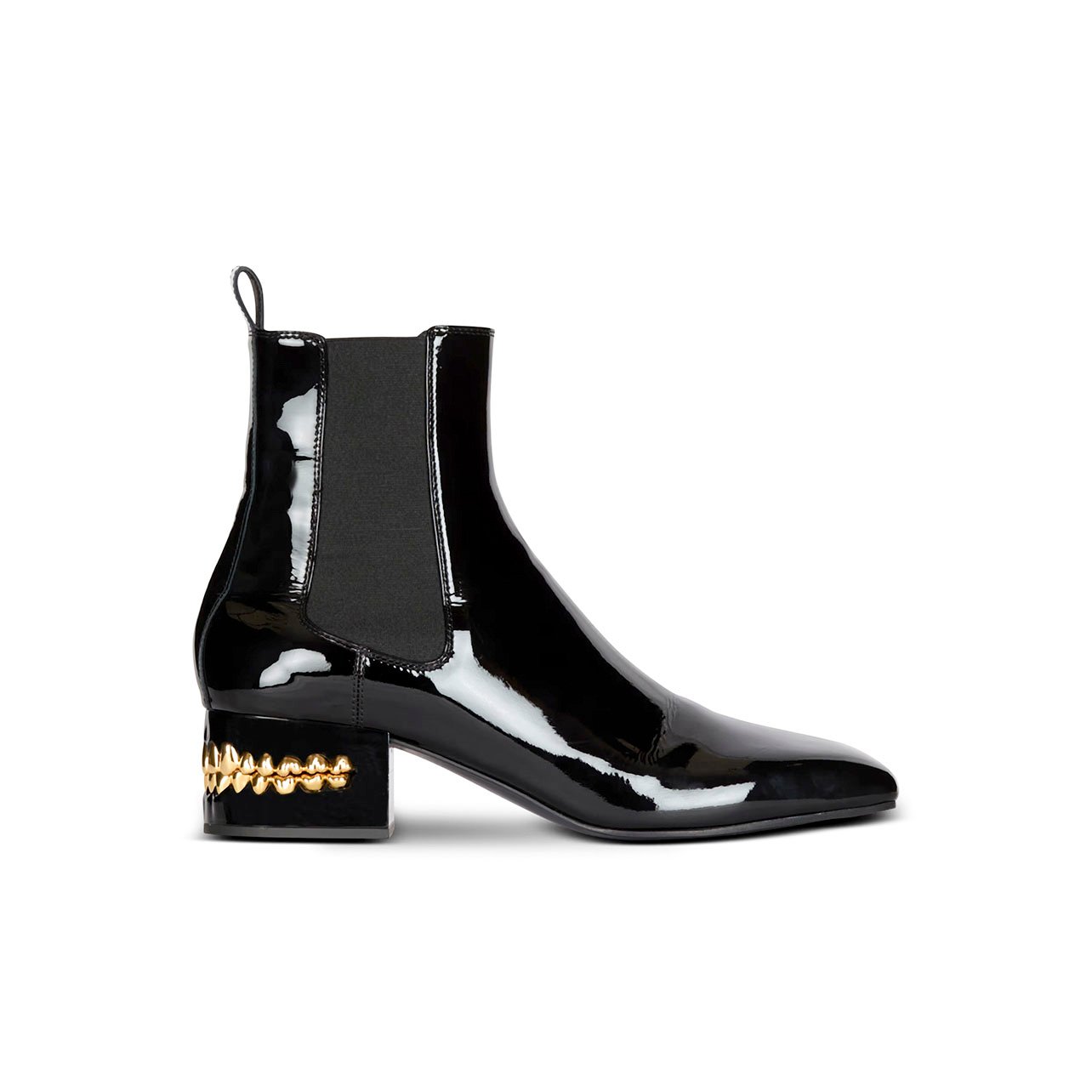 Balmain patent leather boot with embellishment