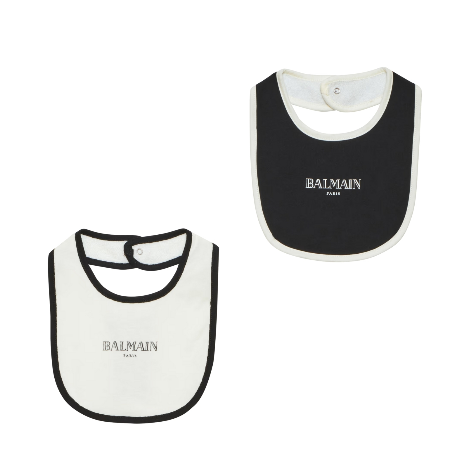 Balmain set of 2 black and white bibs