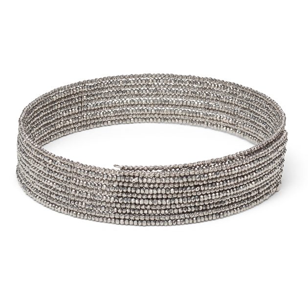 Brunello Cucinelli silver beaded wrap bracelet