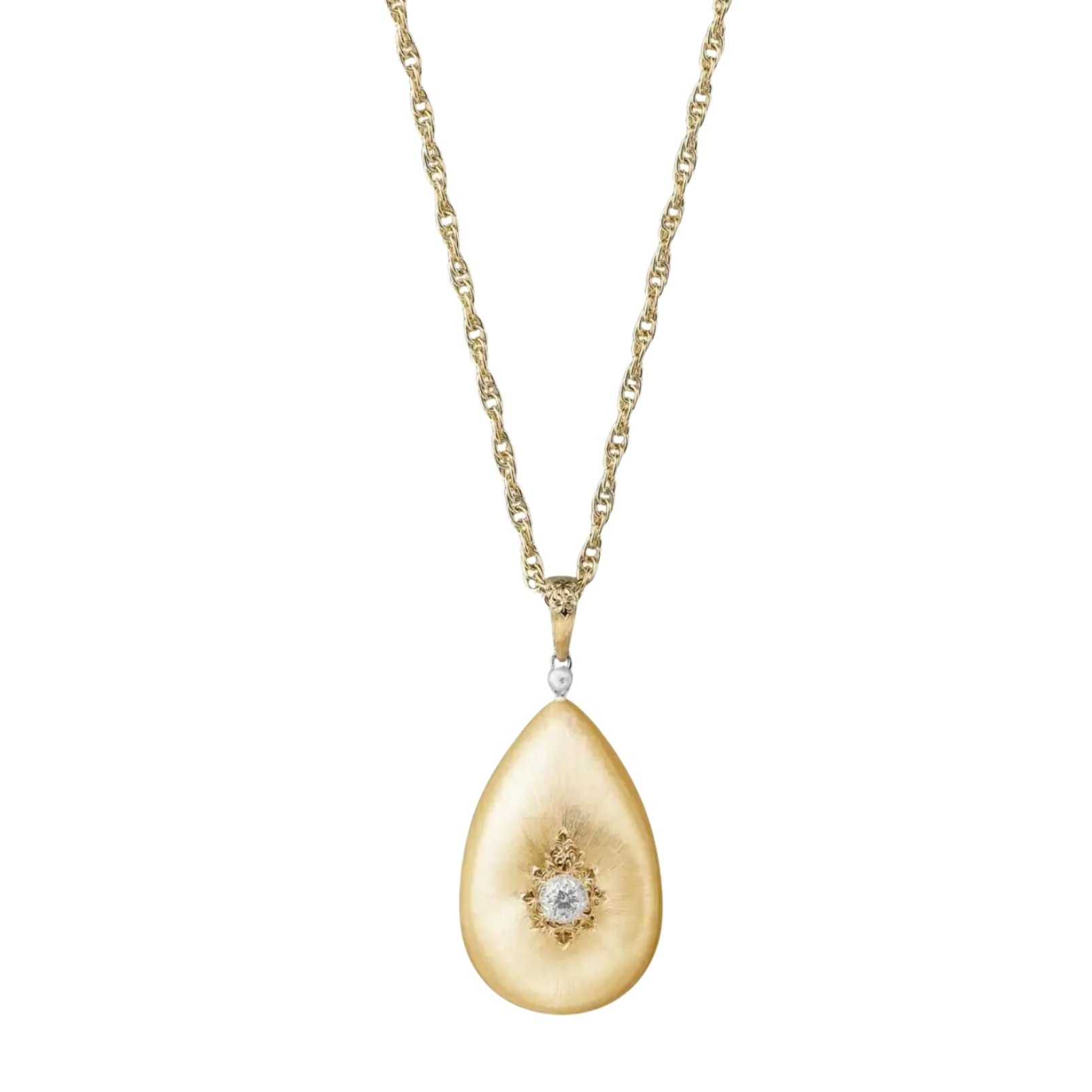 Buccellati yellow and white gold pendant with diamonds